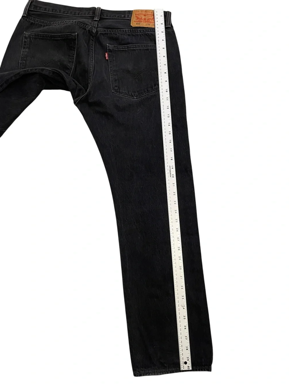 Levi's 501 Button Fly Black Straight Leg Relaxed Fit Men’s Jeans Size 35/32